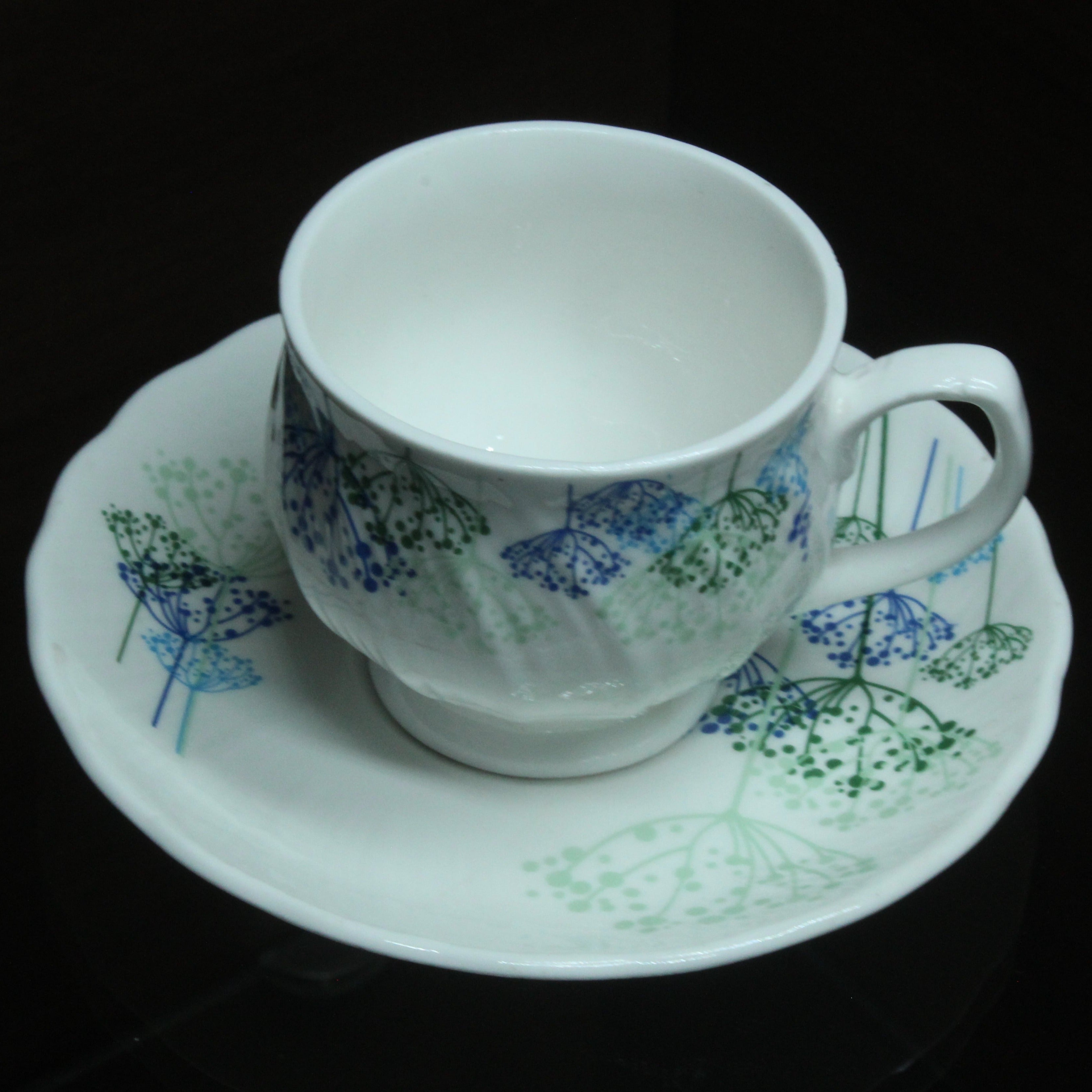 White Craft Cup And Saucer, Set Of 6 Nos - Buy Online from Cherakulam Vessels & Crockery