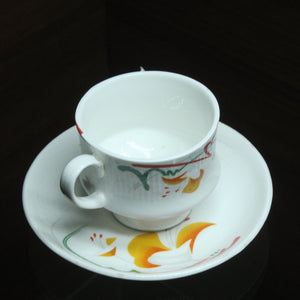 White Craft Cup And Saucer, Set Of 6 Nos - Buy Online from Cherakulam Vessels & Crockery