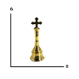 Cross Bell with Handle, 6 inches - Premium Brass from Cherakulam Vessels & Crockery - Just Rs. 216! Shop now at Cherakulam Vessels & Crockery