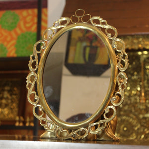 Wall Mirror Oval - Premium Brass from Cherakulam Vessels & Crockery - Just Rs. 425! Shop now at Cherakulam Vessels & Crockery