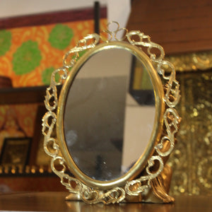 Wall Mirror Oval - Premium Brass from Cherakulam Vessels & Crockery - Just Rs. 425! Shop now at Cherakulam Vessels & Crockery