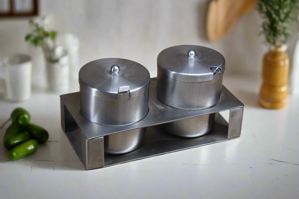 Stainless Steel Matt Finish Pickle Set of 2