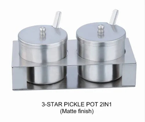 Pickle Set Matt Finish, 2 in 1 Set - Premium Stainless Steel from Cherakulam Vessels & Crockery - Just Rs. 780! Shop now at Cherakulam Vessels & Crockery