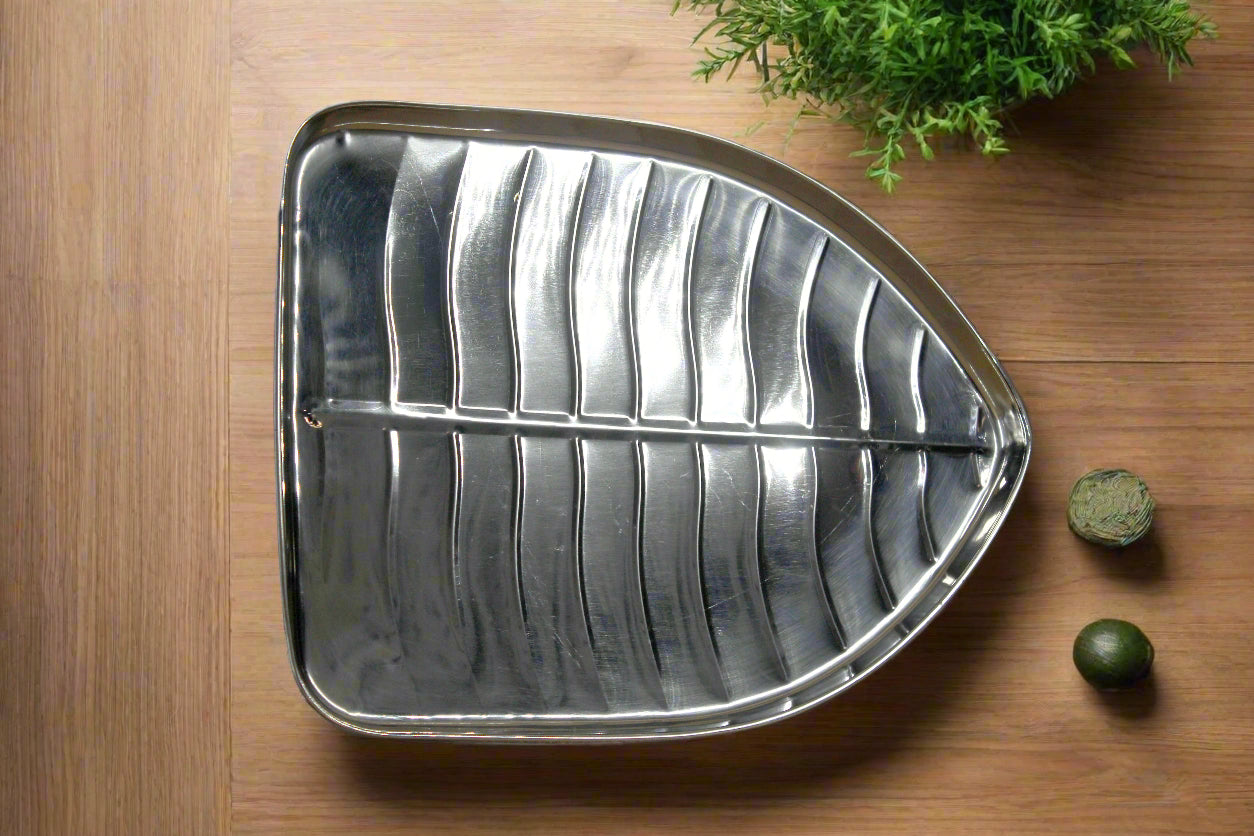 Stainless Steel Leaf Shaped Plate