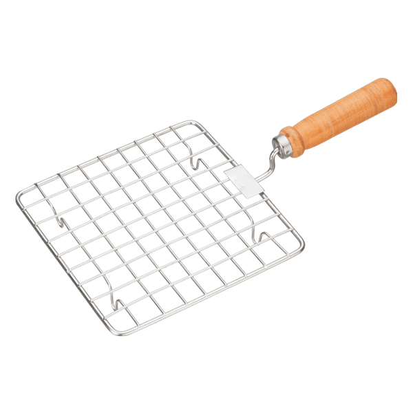 Wood Handle with Steel Mini Griller - Premium Wood & Stainless Steel from Cherakulam Vessels & Crockery - Just Rs. 150! Shop now at Cherakulam Vessels & Crockery