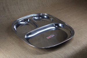 Stainless Steel Bojan Plate Square - Premium Stainless Steel from Cherakulam Vessels & Crockery - Just Rs. 203! Shop now at Cherakulam Vessels & Crockery