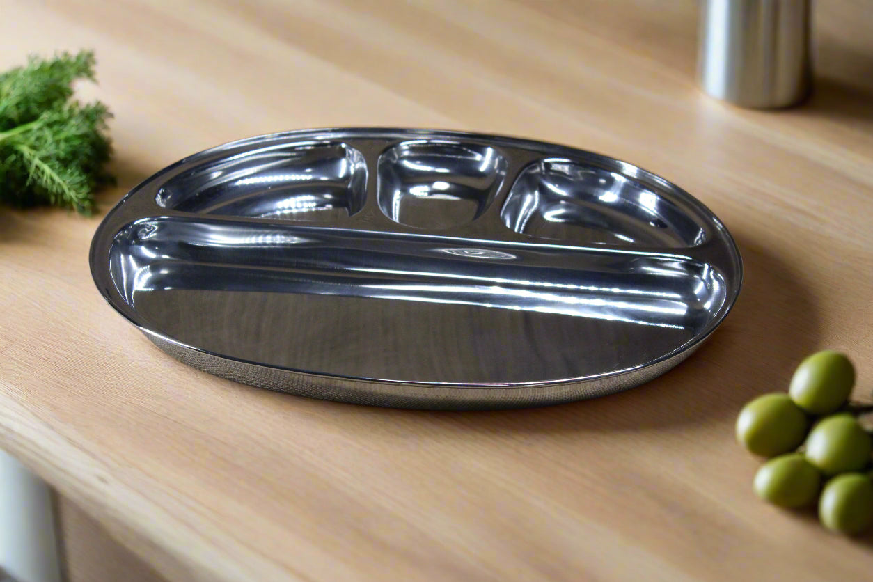 Stainless Steel Bojan Plate - Premium Stainless Steel from Cherakulam Vessels & Crockery - Just Rs. 298! Shop now at Cherakulam Vessels & Crockery