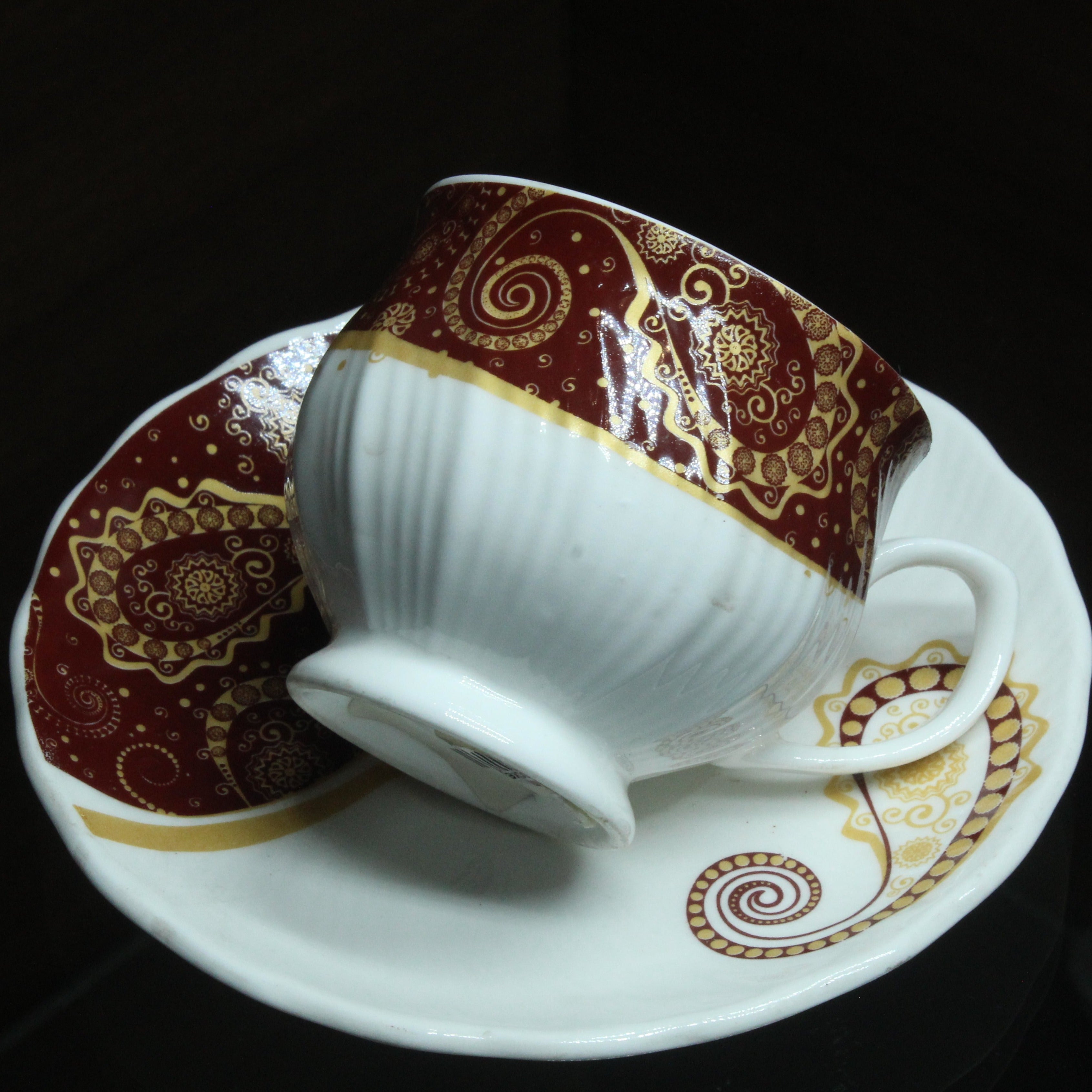 White Craft Cup And Saucer, Set Of 6 Nos - Buy Online from Cherakulam Vessels & Crockery