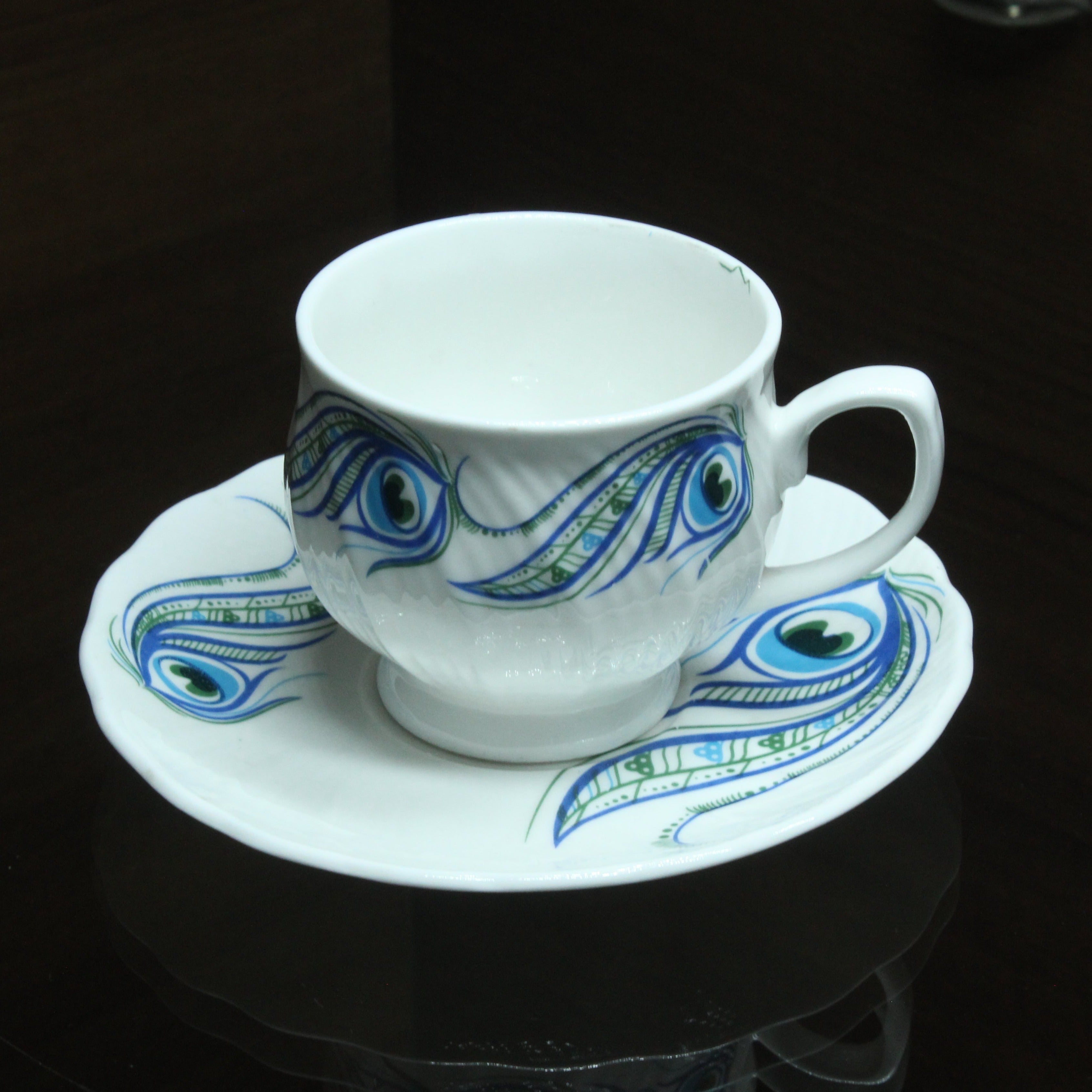 White Craft Cup And Saucer, Set Of 6 Nos - Buy Online from Cherakulam Vessels & Crockery