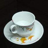 White Craft Cup And Saucer, Set Of 6 Nos - Buy Online from Cherakulam Vessels & Crockery