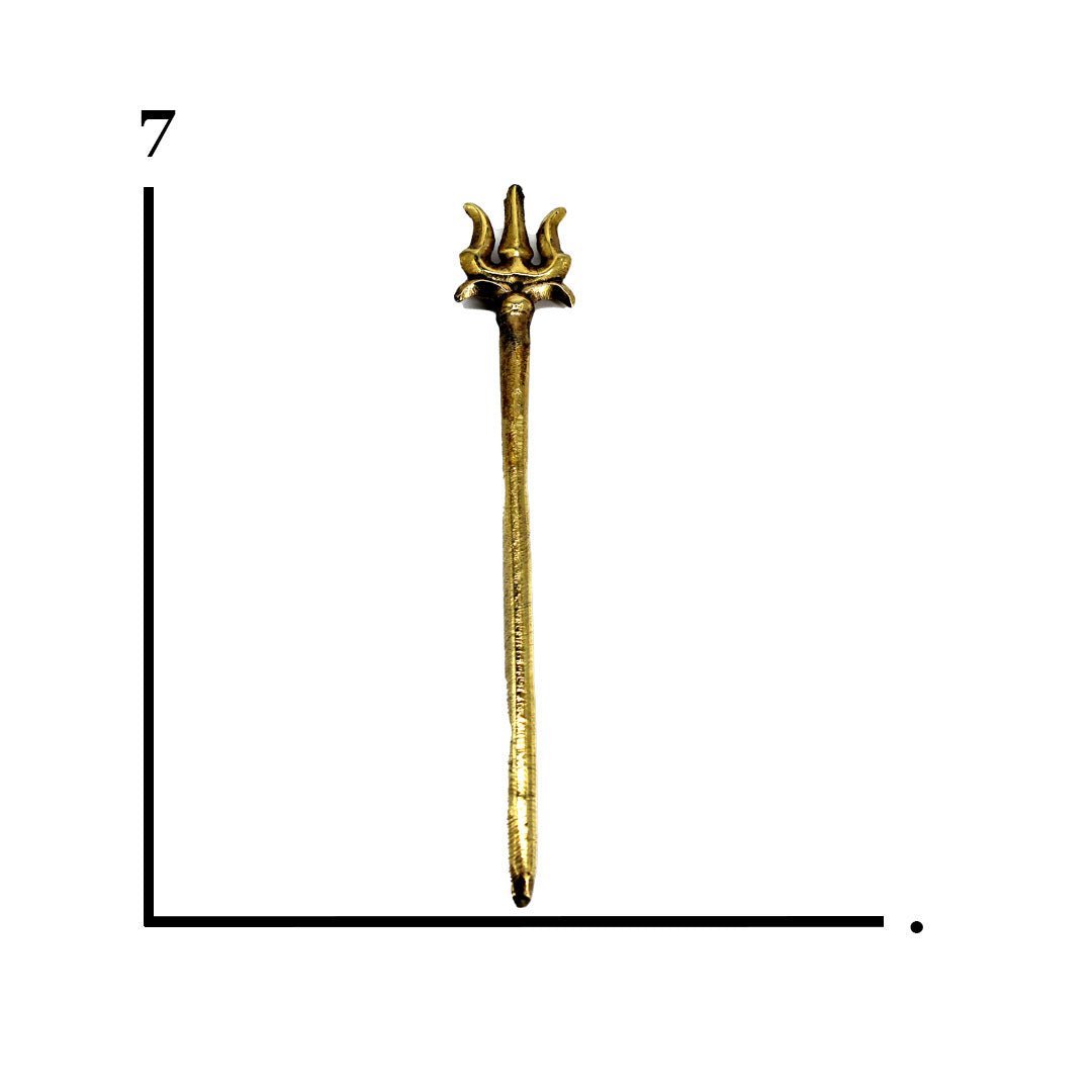 Brass Thrishul 7 inches - Premium Brass from Cherakulam Vessels & Crockery - Just Rs. 80! Shop now at Cherakulam Vessels & Crockery