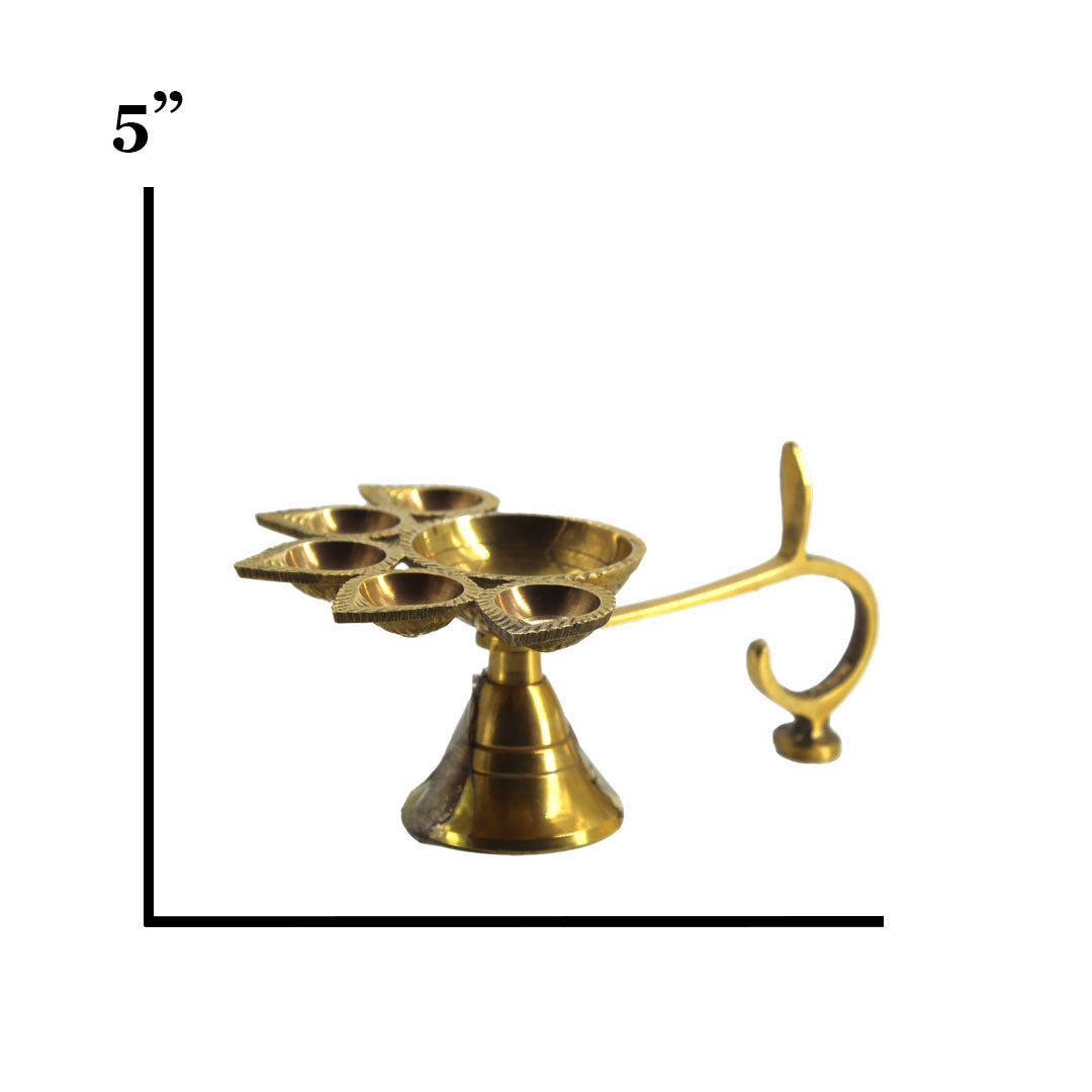 Brass Panch Arathi - Premium Brass from Cherakulam Vessels & Crockery - Just Rs. 230! Shop now at Cherakulam Vessels & Crockery
