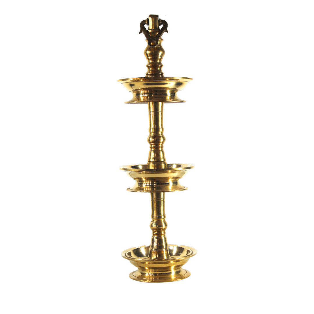Brass Vadi Vilakk 3 Step - Premium Brass from Cherakulam Vessels & Crockery - Just Rs. 2496! Shop now at Cherakulam Vessels & Crockery