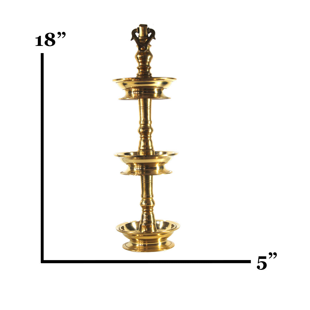 Brass Vadi Vilakk 3 Step - Premium Brass from Cherakulam Vessels & Crockery - Just Rs. 2496! Shop now at Cherakulam Vessels & Crockery